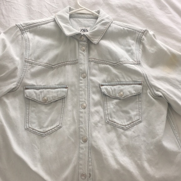 Zara Long overshirt In artic sky color - Picture 4 of 5
